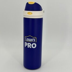 NEW Lowe's Pro Branded Metal Blue Stainless Steel Insulated Bottle Vacuum Mug